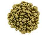 Matubo SuperDuo 2 x 5mm Satin Metallic Gold 2-Hole Seed Bead 2.5-Inch Tube