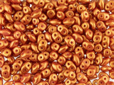 Matubo SuperDuo 2 x 5mm Burnt Orange Gold Shine 2-Hole Seed Bead 2.5-Inch Tube