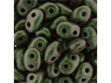 Matubo SuperDuo 2 x 5mm Olive Mauve Polychrome 2-Hole Seed Bead 2.5-Inch Tube