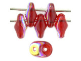 Matubo SuperDuo 2 x 5mm Siam Ruby AB 2-Hole Seed Bead 2.5-Inch Tube