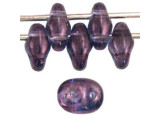 Matubo SuperDuo 2x5mm 2-Hole Transparent Amethyst Luster Seed Bead 2.5-Inch Tube