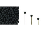 Add a touch of dark sophistication to your DIY jewelry creations with these Czech glass Finial beads in a striking Matte Jet color. These small, round beads with half-drilled stringing holes are perfect for use at the end of 20-24 gauge wires, cords, and fibers. They're easily customizable and perfect for adding an elegant finishing touch to your wire-work ends, kumihimo ends, and more. These versatile Finial beads can even be used at the end of memory wire with your favorite super glue or epoxy adhesive. Each tube contains approximately 400 beads, providing you with plenty of material to craft your perfect accessories. Pair them with other Czech glass Teacup beads or your favorite components to make your own truly unique jewelry pieces. Order now from Brand-Starman's Sub-Brand Starman Finial and let your creativity shine!