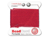 Griffin Bead Cord 100% Silk - Size 16 (1.05mm) Red