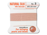 Griffin Bead Cord 100% Silk - Size 3 (0.50mm) Light Pink