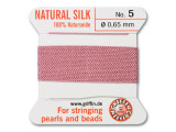 Griffin Bead Cord 100% Silk - Size 5 (0.65mm) Dark Pink