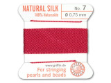 Griffin Bead Cord 100% Silk - Size 7 (0.75mm) Red