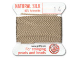 Griffin Bead Cord 100% Silk - Size 14 (1.02mm) Beige