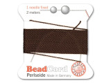 Griffin Bead Cord 100% Silk - Size 7 (0.75mm) Brown