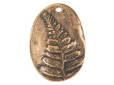 For a look inspired by nature, try this Nunn Design charm. This bold charm features an organic oval shape and a raised design of a fern frond on the front. The fern is beautifully detailed and full of lovely texture. The back of the charm is smooth and plain. Use the hole at the top of the charm to showcase this piece in your designs. It would look great at the center of a necklace.