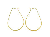 Nunn Design Antique Gold-Plated Brass Large Oval Hoop Ear Wire  (1 Pair)