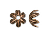 Nunn Design 8mm Antique Copper-Plated Pewter Daisy Bead Cap (4 Pieces)