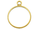 Nunn Design Antique Gold-Plated Pewter Large Beaded Circle Open Pendant