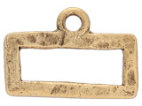 Nunn Design Antique Gold Hoop Hammered Mini Rectangle Horizontal Single Loop
