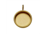 Your designs can focus on unique, one-of-a-kind focals using the Nunn Design brass mini circle deep bezel pendant. This pendant is circular in shape and features a graceful size, perfect for showcasing a lovely photograph, artwork or mixed media designs in your necklaces. You can decorate the recessed bezel cup how you like and then fill it with resin. The back of this pendant is smooth and plain so it will rest comfortably against the skin. An open loop at the top of the pendant makes it easy to slide onto stringing materials. This pendant features a warm golden hue that will add classic refinement to any design. Depth 5mm, Hole Size 6mm, Inside Depth 4.5mm, Inside Diameter 19mm, Length W/out Bail/Loop 22.5mm, Length With Bail/Loop 31mm, Width 22.5mm