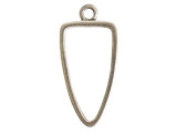 Create eye-catching looks with this Nunn Design pendant. This pendant features an open frame with a pointed shape like that of an arrowhead. You can use this pendant in unique ways. Layer dangles behind the frame, wire wrap beads around it, or try filling the frame with epoxy clay or resin. There are so many different styles you can create with this component. The loop at the top makes it easy to add to designs. Use it as the showcase of an eye-catching necklace. It features a versatile silver color. Hole Size 3mm, Length 39.5mm, Width 19mm