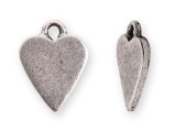 Add a sweet touch to your designs with this mini heart tag charm from Nunn Design. This tag features a flat heart shape. There is a loop at the top, so it is easy to add it to your designs. You can use it as-is or you can embellish it with stamping or decorative elements.  This charm features a versatile antique silver color.