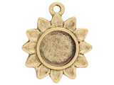 Nunn Design Antique Gold-Plated Pewter Itsy Bezel Sunflower Pendant
