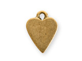 Add a sweet touch to your designs with this mini heart tag charm from Nunn Design. This tag features a flat heart shape. There is a loop at the top, so it is easy to add it to your designs. You can use it as-is or you can embellish it with stamping or decorative elements.  This charm features a classic gold color.