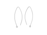 Nunn Design Antique Silver-Plated Brass Small Open Oval Ear Wire  (1 Pair)