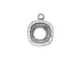It's easy to shine in designs with this Nunn Design charm. This bezel charm features an opening for a 12mm square cushion stone. It displays a beautiful hammered texture that adds organic style to the piece. The small cut-out at the back of the bezel allows a faceted stone to fit perfectly within the bezel. Use the small loop at the top of the charm to attach this piece to your jewelry designs. You can use it in necklaces, bracelets, and earrings. It features a versatile silver color that will work anywhere. Inside Length 12mm Inside Width 12mm