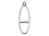 Nunn Design Antique Silver-Plated Split Large Long Oval Single Loop Open Pendant