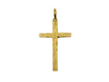 Nunn Design Antique Gold-Plated Pewter Hammered Traditional Cross Charm