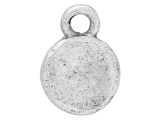 Nunn Design Antique Silver-Plated Pewter Itsy Spiritual Lotus Round Charm
