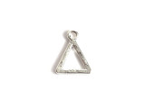 Bring geometric style to your designs with this open frame triangle hoop pendant from Nunn Design. This pendant has a triangular shape with an open design. You can use it as-is or use it as a base for wire wrapping or other techniques. This pendant features a versatile silver shine. Inside Dimensions: 9.0 x 8.8mm