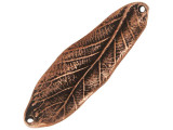 Get a look inspired by nature with this Nunn Design link. This link takes on the shape of a curved leaf full of beautiful details. The models for this link were created using organics that Becky Nunn gathered on her morning walks in Port Townsend, WA. A hole is punched through each end of the leaf, so you can easily showcase this piece in your designs. The curved shape is excellent for use as a bracelet focal. This link features a rich copper color full of warm style.