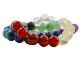This Dakota Stones Chakra Stones 10mm Round Bead Strand contains 8 different varieties of gemstones representing the different Chakras. The included gemstones are Amethyst, Lapis, Blue Apatite, Green Aventurine, Citrine, Carnelian, Red Garnet and Crystal Quartz.  These beads feature a classic round shape. Each strand includes approximately 40 beads, with about 5 in each color. Size: 10mm Hole Size: 2.5mm