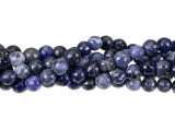 Bring gleaming gemstone color to designs with these Dakota Stones sodalite beads. These gemstone beads feature a round shape with diamond-shaped facets bringing extra shine and texture to each bead. They are versatile in size, so you can use them in necklaces, bracelets, and even earrings. Sodalite displays lovely sapphire, cobalt, and white tones. It is also known as Princess Blue. Metaphysical Properties: Sodalite is said to enhance communication. Because gemstones are natural materials, appearances may vary from bead to bead. Each strand includes approximately 64 beads.