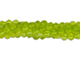 Bring the brilliance of gemstones to your designs with this 4mm peridot double heart bead strand from Dakota Stones. The beads on the strand feature a special double heart cut which adds extra facets that really catch the light. These peridot beads feature a cheerful spring green color. Peridot is the birthstone for the month of August. Because gemstones are natural materials, appearances may vary from piece to piece.  Dimensions: 4mm, Hole Size: 0.8mm 