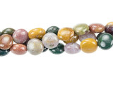 Dakota Stones 8mm Kabamby Ocean Jasper Puff Coin Bead Strand