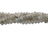 Dakota Stones 2 x 3mm Labradorite Diamond Cut, Faceted Saucer Bead Strand