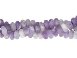Lovely color fills these Dakota Stones gemstone beads. These dog teeth amethyst beads feature a classic roundel shape with a large stringing hole. Use them as spacers between larger beads or layer them together for a unique look. They are the perfect size for matching necklace and bracelet sets. Dog teeth amethyst is a combination of amethyst and white quartz mixed together in a striped, chevron pattern. These beads have a matte finish, for a soft appearance. This stone is also known as chevron amethyst. Metaphysical Properties: Dog teeth amethyst is said to help remove resistance to change and to dissipate and repel negativity of all kinds.Because gemstones are natural materials, appearances may vary from bead to bead. Each strand includes approximately 24 beads. Our amethyst beads have nice, deep color, but may show natural inclusions.Diameter 8-8.5mm, Hole Size 2.6mm/10 gauge, Length 4-5mm