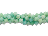 Create glittering gemstone accents in your jewelry designs with these Dakota Stones beads. These beads take on a classic bicone shape with beautiful facets that shine from every angle. You'll love the way they catch the eye in your projects. They are versatile in size, so you can use them in necklaces, bracelets and earrings. They will work anywhere. Brazilian Amazonite is an opaque blue to green to light green stone, often occurring with inclusions of white, yellow or gray and occasionally translucent milky white. It is named for the Amazon River in Brazil, where the stones are thought to have been originally found, however they are not currently sourced from that particular region. Metaphysical Properties: Amazonite is said to balance energy, while promoting harmony and universal love. It is often called the stone of courage and the stone of truth, as it provides the ability to discover truths and integrity. Because gemstones are natural materials, appearances may vary from piece to piece. Each strand includes approximately 49 beads. Dimensions: 6mm, Hole Size: 0.8mm