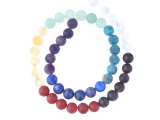 This Dakota Stones Chakra Stones 8mm Matte Round Bead Strand contains 8 different varieties of gemstones representing the different Chakras. The included gemstones are Amethyst, Lapis, Blue Apatite, Green Aventurine, Citrine, Carnelian, Red Garnet and Crystal Quartz. They have a matte finish for a frosted look. Each strand includes approximately 48 beads, with about 6 in each color. Size: 8mm Hole Size: 0.8mm