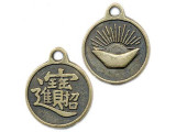 Antiqued Bronze Plated Charm, Asian, Wealth #44-060-10