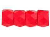 Faceted Crow Beads 6 x 4mm (2.5mm hole) : Opaque Red (25pcs)