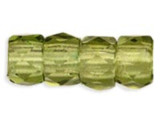 Faceted Crow Beads 6 x 4mm (2.5mm hole) : Olivine (25pcs)