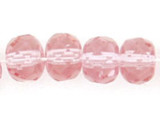 Gem-Cut Fire-Polish Rondelle 6 x 4mm : French Rose (25pcs)