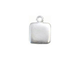 JBB Findings Silver Plated Square Tag Charm with Loop (each)