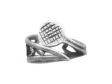 JBB Findings Sterling Silver Finger Ring Blank, Adjustable, Open Waves Design (Each)