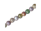 Fancy Jasper Gemstone Beads, 8mm Round with Large Hole (strand)