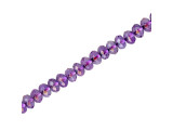 Amethyst Gemstone Beads, 6x4mm Faceted Rondelle, A Grade (strand)