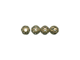 4mm Round Filigree Beads - Antiqued Brass Plated (gross)