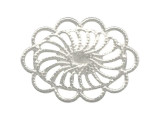  This filigree is stamped and then plated. It is lightweight, yet durable, and excellent for earrings and pendants.Many filigrees also work well as connectors and links. Most stamped charms are one-sided, thin, and either flat or slightly domed. Size given is height x width and includes loop. Most loops are 0.8-1.2mm (inner diameter).  See Related Products links (below) for similar items and additional jewelry-making supplies that are often used with this item.