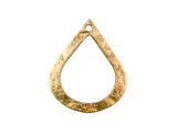 Textured Brass Teardrop Outline Charm, 18x15mm (12 Pieces)