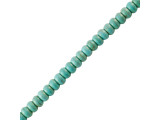 Turquoise Dyed Magnesite Gemstone Beads, Rondelle, 6x4mm (strand)