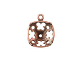Antiqued Copper Plated 1-Loop Bezel Setting for 10mm 4470 Cushion Squares (Each)